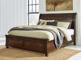 Diamond Furniture - Ashley Furniture - Porter King Sleigh Storage Bed - King Sleigh Storage Bed - B697B45
